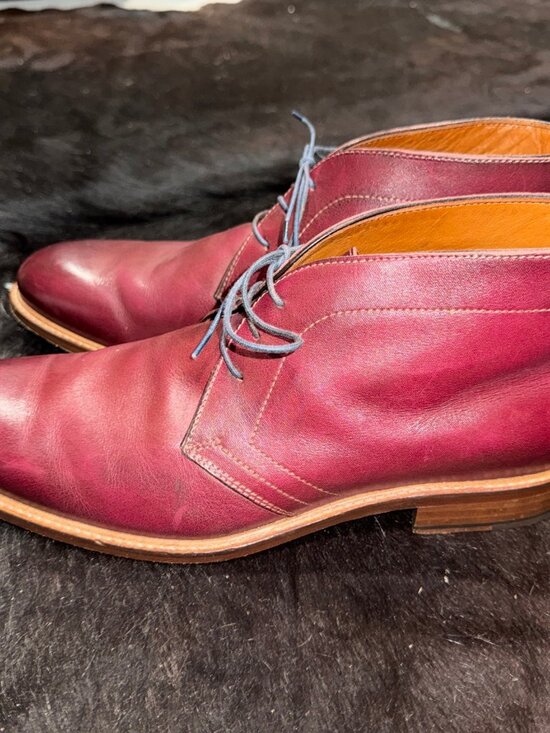 Massimo Matteo Burgundy Leather Chukka Boots (Frogs) Shoes Men\'s Size 10M. main image 6